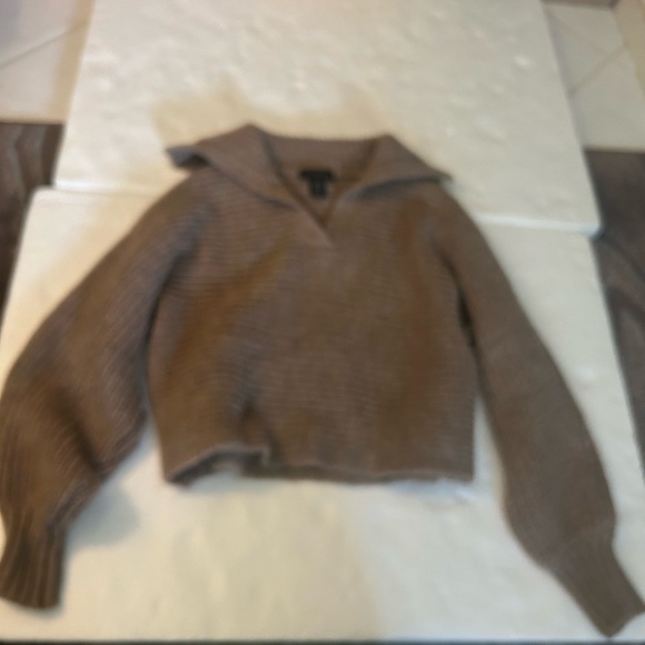 House of Harlow 1960 chunky v neck pull over oversized collar sweater - Picture 7 of 14